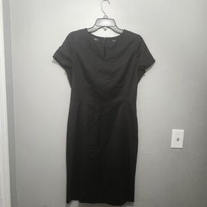 Brooks Brother Woven In Italy Women's Black Dress Size 8 100% Wool